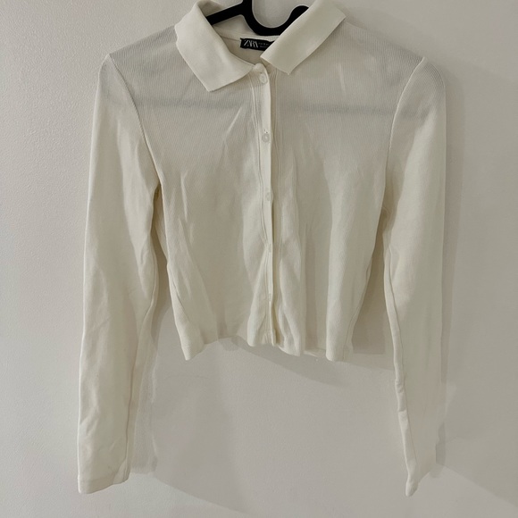 Zara collar polo oyster white - Picture 2 of 5